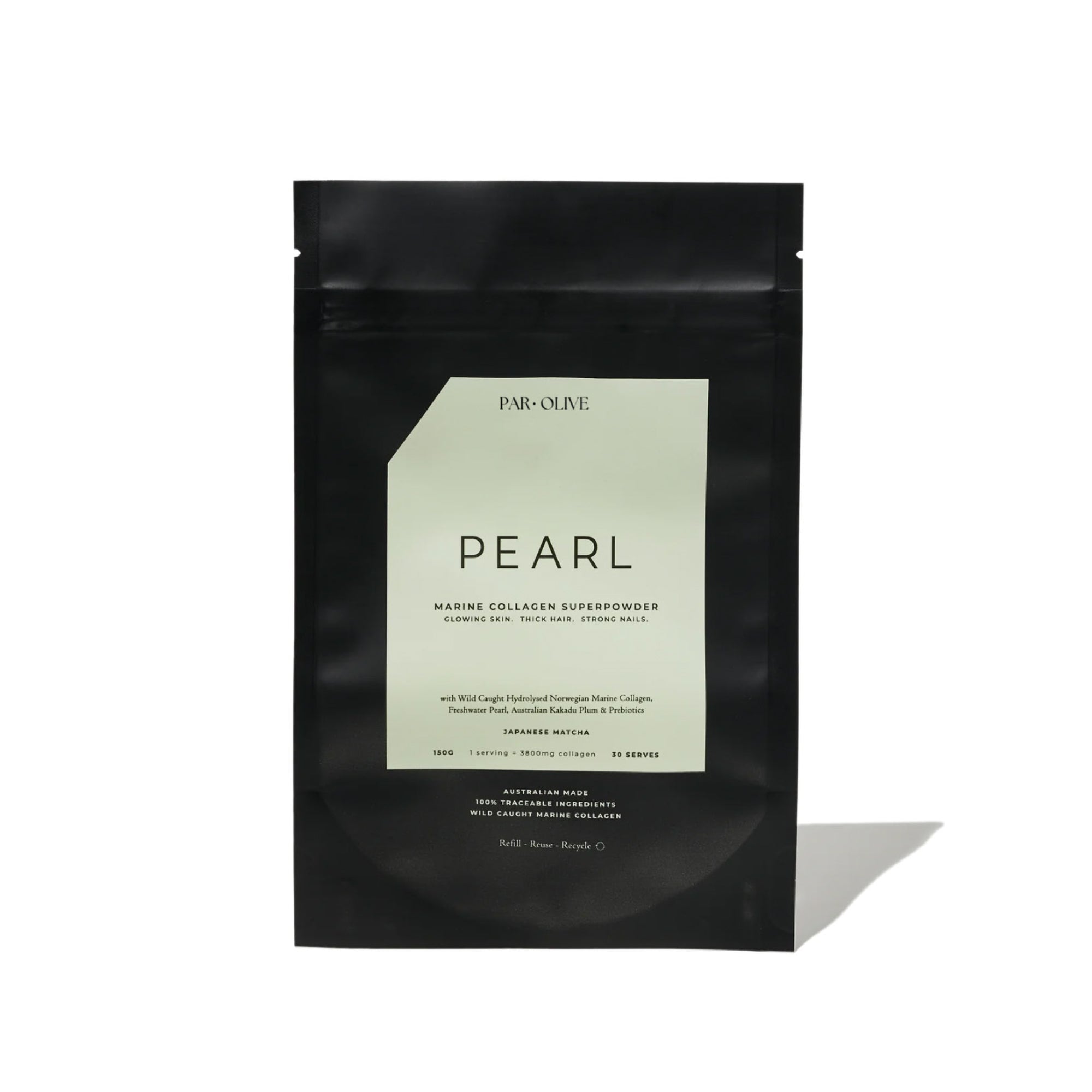 PEARL Marine Collagen - Ceremonial Grade Matcha - Refill Pouch